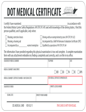 Dot Physical Form For Ups Drivers